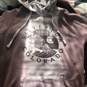 Purple tie die Silverton Colorado hoodie